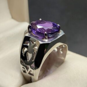 Oval Cut 13 Carat Amethyst Men’s Ring