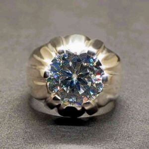 10 Carat Big Rare Moissanite Men’s Star Ring