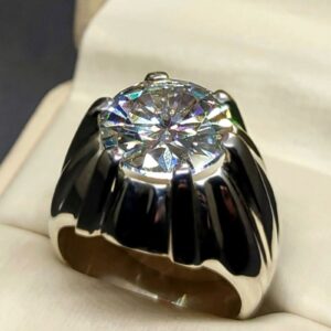 10 Carat Big Rare Moissanite Men’s Star Ring
