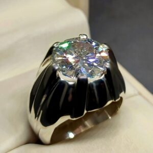 10 Carat Big Rare Moissanite Men’s Star Ring