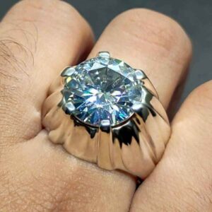 10 Carat Big Rare Moissanite Men’s Star Ring
