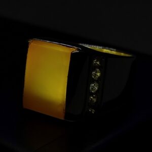 Natural Yellow Aqeeq Ring