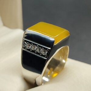 Natural Yellow Aqeeq Ring