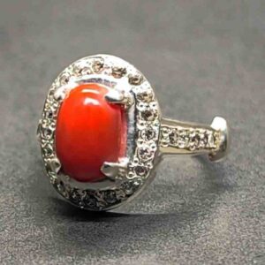 Australian Deep Red Coral Women’s Solitaire Ring