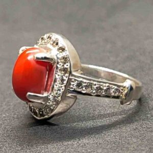 Australian Deep Red Coral Women’s Solitaire Ring