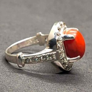 Australian Deep Red Coral Women’s Solitaire Ring