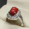 Australian Deep Red Coral Women’s Solitaire Ring
