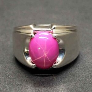 6 Carat Star Ruby Mens Ring