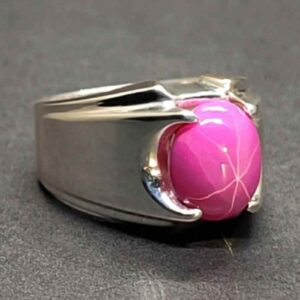 6 Carat Star Ruby Mens Ring