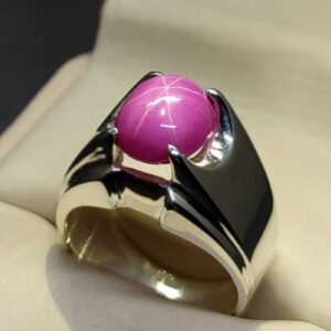 6 Carat Star Ruby Mens Ring