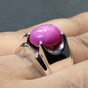6 Carat Star Ruby Mens Ring