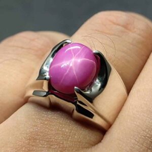 6 Carat Star Ruby Mens Ring