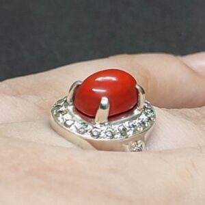 Australian Deep Red Coral Women’s Solitaire Ring