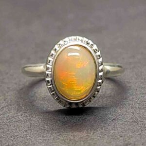 2 Carat Fire Opal Engagement Ring