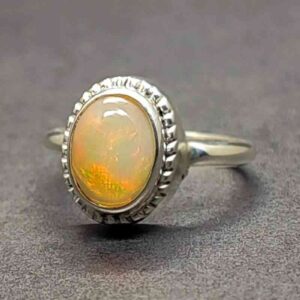 2 Carat Fire Opal Engagement Ring