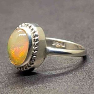 2 Carat Fire Opal Engagement Ring