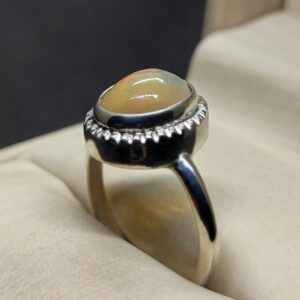 2 Carat Fire Opal Engagement Ring