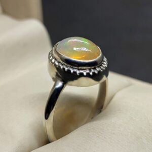 2 Carat Fire Opal Engagement Ring