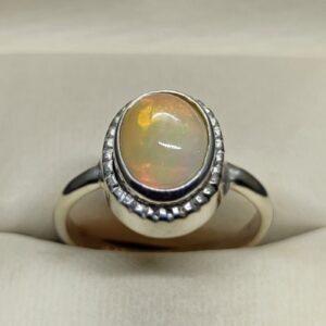 2 Carat Fire Opal Engagement Ring