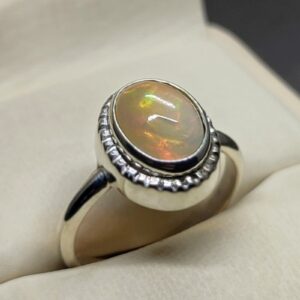 2 Carat Fire Opal Engagement Ring