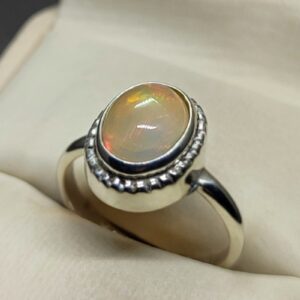 2 Carat Fire Opal Engagement Ring