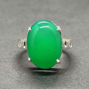 Natural Yemeni Green Aqeeq Ring