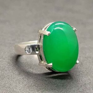 Natural Yemeni Green Aqeeq Ring