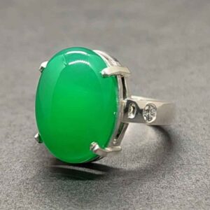 Natural Yemeni Green Aqeeq Ring