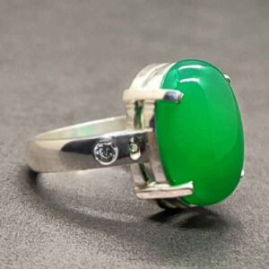 Natural Yemeni Green Aqeeq Ring