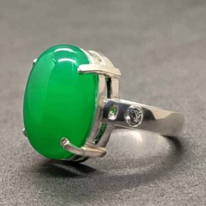 Natural Yemeni Green Aqeeq Ring