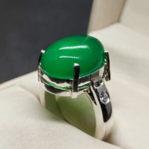 Natural Yemeni Green Aqeeq Ring