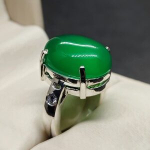 Natural Yemeni Green Aqeeq Ring