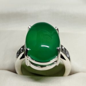 Natural Yemeni Green Aqeeq Ring