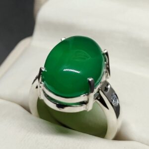 Natural Yemeni Green Aqeeq Ring
