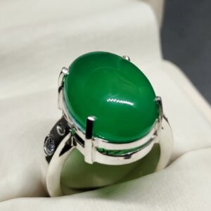 Natural Yemeni Green Aqeeq Ring