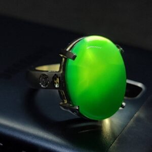 Natural Yemeni Green Aqeeq Ring