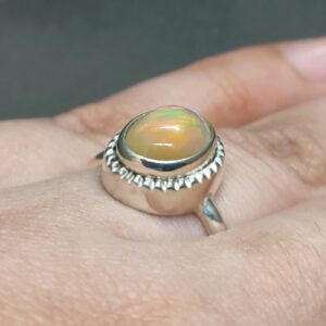 2 Carat Fire Opal Engagement Ring