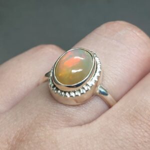 2 Carat Fire Opal Engagement Ring