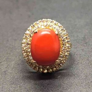 Australian Red Coral Women’s Solitaire Ring
