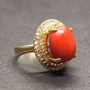 Australian Red Coral Women’s Solitaire Ring