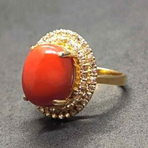Australian Red Coral Women’s Solitaire Ring
