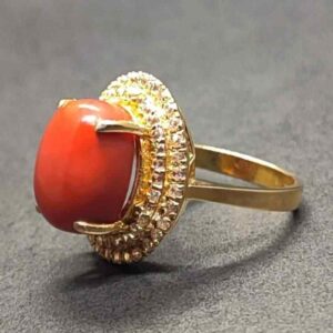 Australian Red Coral Women’s Solitaire Ring