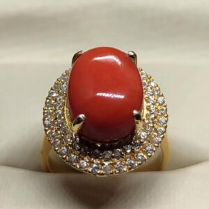 Australian Red Coral Women’s Solitaire Ring