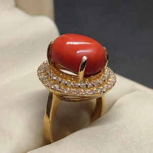 Australian Red Coral Women’s Solitaire Ring