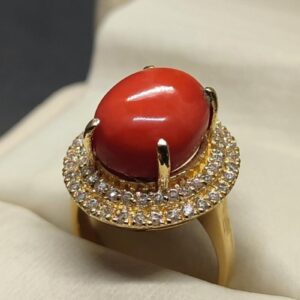 Australian Red Coral Women’s Solitaire Ring