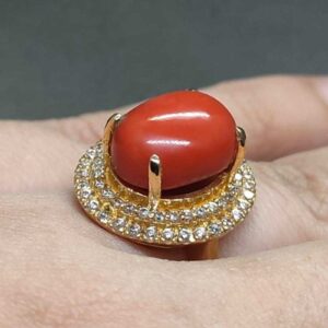 Australian Red Coral Women’s Solitaire Ring
