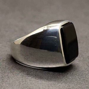 Natural Black Aqeeq Men’s Ring