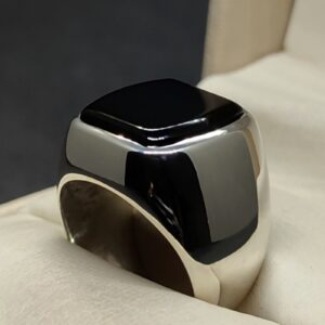Natural Black Aqeeq Men’s Ring