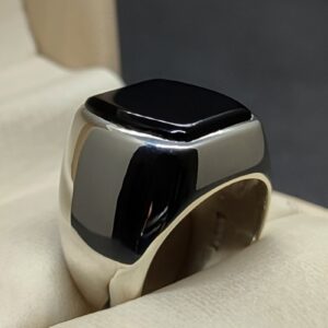 Natural Black Aqeeq Men’s Ring