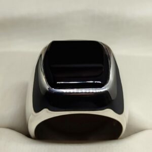 Natural Black Aqeeq Men’s Ring